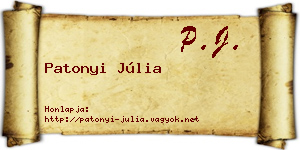 Patonyi Júlia névjegykártya