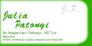 julia patonyi business card